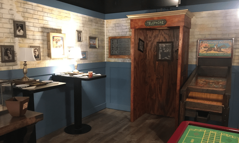 Escape room interior with vintage decor